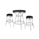 Hathaway Remington 30-In Chrome Pub Table with Stools | 3-Piece Set | Black | NG2725BL BG2725BL