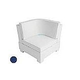 Ledge Lounger Signature Collection Sectional | Corner Piece White Base | Mediterranean Blue Standard Fabric Cushion | LL-SG-S-C-SET-W-STD-4652