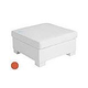 Ledge Lounger Signature Collection Sectional | Ottoman Piece White Base | Tuscan Premium 1 Fabric Cushion | LL-SG-S-O-SET-W-P1-4677