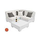 Ledge Lounger Signature Collection Sectional | 4 Piece Diamond White Base | Tuscan Premium 1 Fabric Cushion | LL-SG-S-4PD-SET-W-P1-4677