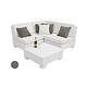 Ledge Lounger Signature Collection Sectional | 4 Piece Diamond White Base | Charcoal Grey Standard Fabric Cushion | LL-SG-S-4PD-SET-W-STD-4644
