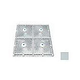 AquaStar Four 9" SQ Star Suction Outlet Covers with Vented Riser Rings and Screws for 18" Frame Retrofits | Light Gray | P18NF103