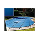 PoolTux 20-Year Emperor Solid Safety Cover | Rectangle 18' x 36' Blue | 4' x 8' Left End Step | CSPTBS18362