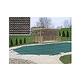 PoolTux 20-Year King99 Mesh Safety Cover | Center Step Rectangle 15' x 30' Tan | CSPTTMP15301