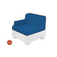 Ledge Lounger Affinity Collection Sectional | Right Armchair Piece White Base | Tuscan Premium 1 Fabric Cushion | LL-AF-S-RA-SET-W-P1-4677