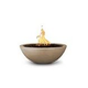 The Outdoor Plus 27" Sedona Concrete Fire Bowl | 12V Electronic Ignition - Natural Gas | Brown | OPT-27RFOE12V-BRW-NG