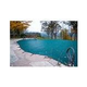 Merlin Dura-Mesh 15-Year Mesh Safety Cover | Rectangle 16' x 32' | 4' Offset 4' x 8' Left Side Step | Green | 31M-M-GR
