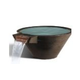 Slick Rock Concrete 34" Conical Cascade Water Bowl | Coal Gray | Copper Spillway | KCC34CSPC-COALGRAY