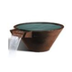 Slick Rock Concrete 34" Conical Cascade Water Bowl | Mahogany | Copper Spillway | KCC34CSPC-MAHOGANY