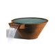 Slick Rock Concrete 22" Conical Cascade Water Bowl | Copper | Stainless Steel Spillway | KCC22CSPSS-COPPER