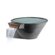Slick Rock Concrete 34" Conical Cascade Water Bowl | Gray | Stainless Steel Spillway | KCC34CSPSS-GRAY