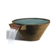Slick Rock Concrete 34" Conical Cascade Water Bowl | Umber | Stainless Steel Spillway | KCC34CSPSS-UMBER