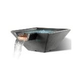 Slick Rock Concrete 22" Square Cascade Water Bowl | Gray | Copper Spillway | KCC22SSPC-GRAY