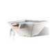 Slick Rock Concrete 22" Square Cascade Water Bowl | Great White | Copper Spillway | KCC22SSPC-GREATWHITE