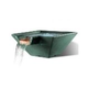 Slick Rock Concrete 22" Square Cascade Water Bowl | Seafoam | Copper Spillway | KCC22SSPC-SEAFOAM