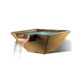 Slick Rock Concrete 22" Square Cascade Water Bowl | Umber | Copper Spillway | KCC22SSPC-UMBER