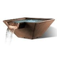 Slick Rock Concrete 29" Square Cascade Water Bowl | Mahogany | Stainless Steel Spillway | KCC29SSPSS-MAHOGANY