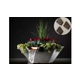 Slick Rock Concrete 22" Square Cascade Water Bowl + Planter | Coal Gray | Copper Scupper | KCC22SSCC-COALGRAY