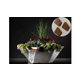 Slick Rock Concrete 22" Square Cascade Water Bowl + Planter |  Mahogany | Copper Scupper | KCC22SSCC-MAHOGANY