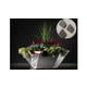 Slick Rock Concrete 22" Square Cascade Water Bowl + Planter | Gray | Stainless Steel Scupper | KCC22SSCSS-GRAY