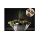 Slick Rock Concrete 22" Square Cascade Water Bowl + Planter | Rust Buff | Stainless Steel Scupper | KCC22SSCSS-RUSTBUFF