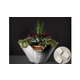 Slick Rock Concrete 22" Conical Cascade Water Bowl + Planter | Great White | Stainless Steel Scupper | KCC22CSCSS-GREATWHITE