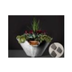 Slick Rock Concrete 29" Conical Cascade Water Bowl + Planter | Gray | Stainless Steel Scupper | KCC29CSCSS-GRAY