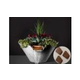 Slick Rock Concrete 29" Conical Cascade Water Bowl + Planter | Mahogany | Stainless Steel Scupper | KCC29CSCSS-MAHOGANY