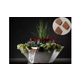 Slick Rock Concrete 29" Square Cascade Water Bowl + Planter | Adobe | Stainless Steel Scupper | KCC29SSCSS-ADOBE