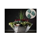 Slick Rock Concrete 29" Square Cascade Water Bowl + Planter | Seafoam | Stainless Steel Scupper | KCC29SSCSS-SEAFOAM
