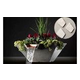 Slick Rock Concrete 34" Square Cascade Water Bowl + Planter | Great White | Copper Scupper | KCC34SSCC-GREATWHITE