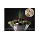 Slick Rock Concrete 34" Square Cascade Water Bowl + Planter | Umber | Copper Scupper | KCC34SSCC-UMBER