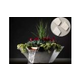 Slick Rock Concrete 34" Square Cascade Water Bowl + Planter | Great White | Stainless Steel Scupper | KCC34SSCSS-GREATWHITE