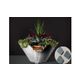 Slick Rock Concrete 34" Conical Cascade Water Bowl + Planter | Denim | Stainless Steel Scupper | KCC34CSCSS-DENIM