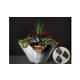 Slick Rock Concrete 34" Conical Cascade Water Bowl + Planter | Onyx | Stainless Steel Scupper | KCC34CSCSS-ONYX