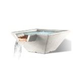 Slick Rock Concrete 34" Square Cascade Water Bowl | Great White | No Liner | KCC34SNL-GREATWHITE