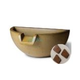 Slick Rock Concrete 16" Half Spill Water Bowl | Mahogany | No Liner | KSPH3616NL-MAHOGANY