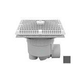 AquaStar 12" Square Wave Suction Outlet Cover with 3" Socket Sump and 4" Spigot | Dark Gray | WAV12WR105SSB