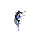 Ceramic Mosaic Marlin with Shadow 75 in x 43 in | M63/SH