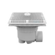 Aquastar 12" Square Wave Suction Outlet Cover with 3" Socket Sump and 4" Spigot | Light Gray | WAV12WR103SSB