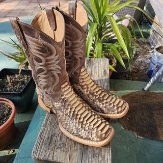 Bottes Western Homme Cody James En Cuir D'autruche Exotique - Noir/Marron - Pointure 8.5 D