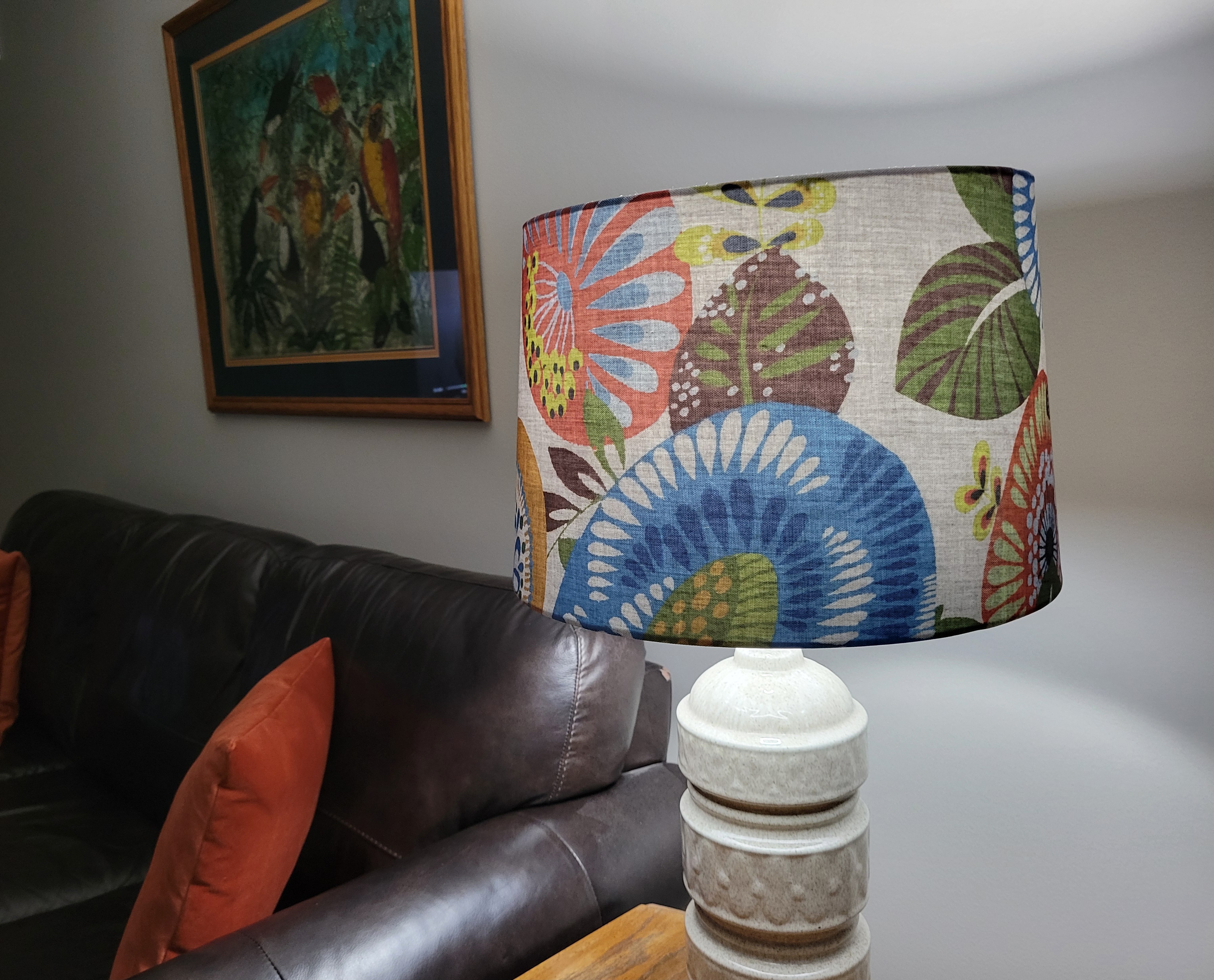 Springcrest Tammi Botanical Flower Tapered Drum Shade 14x16x11