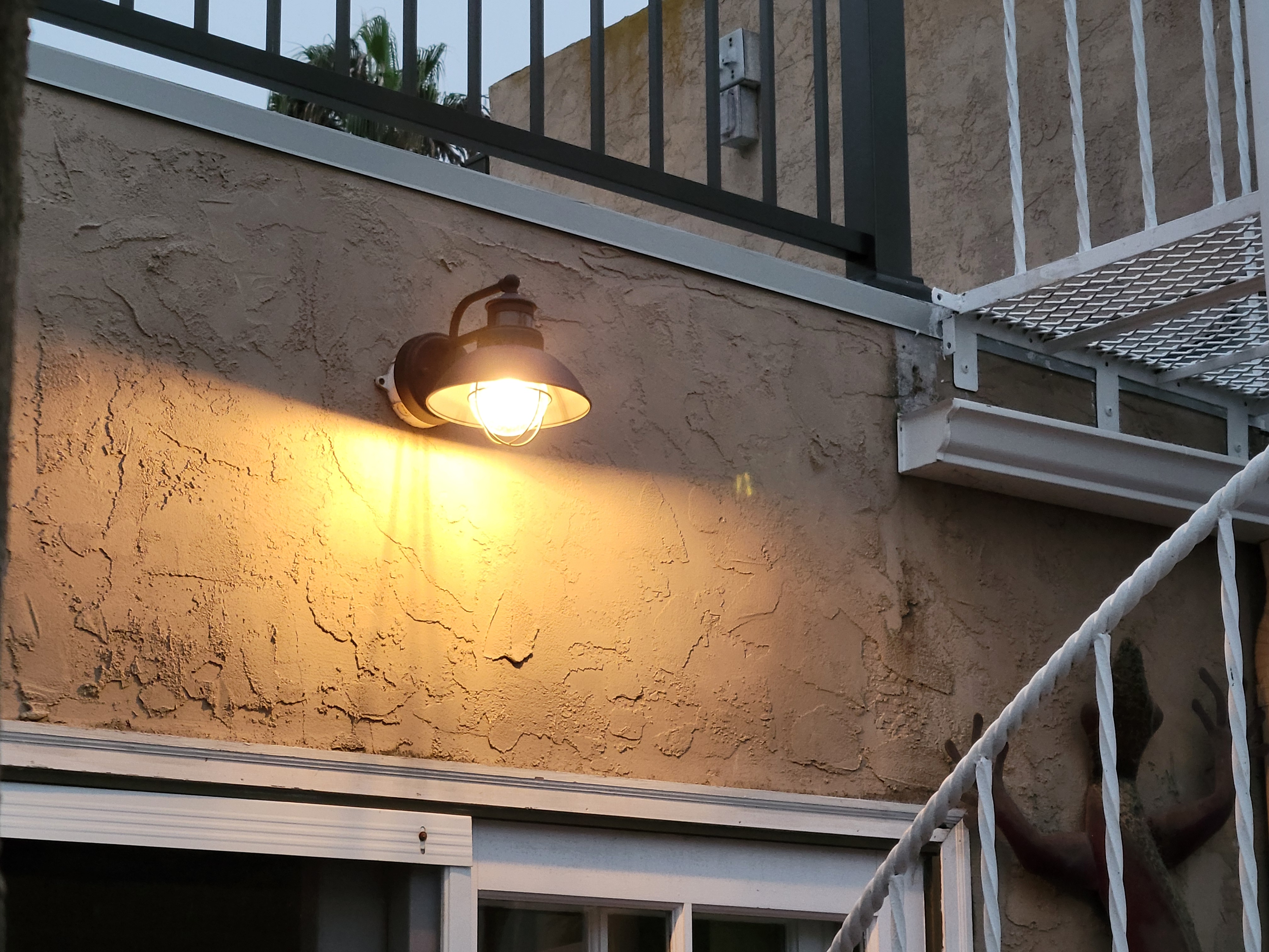 Black Barn Style Motion Sensor Porch Light 9