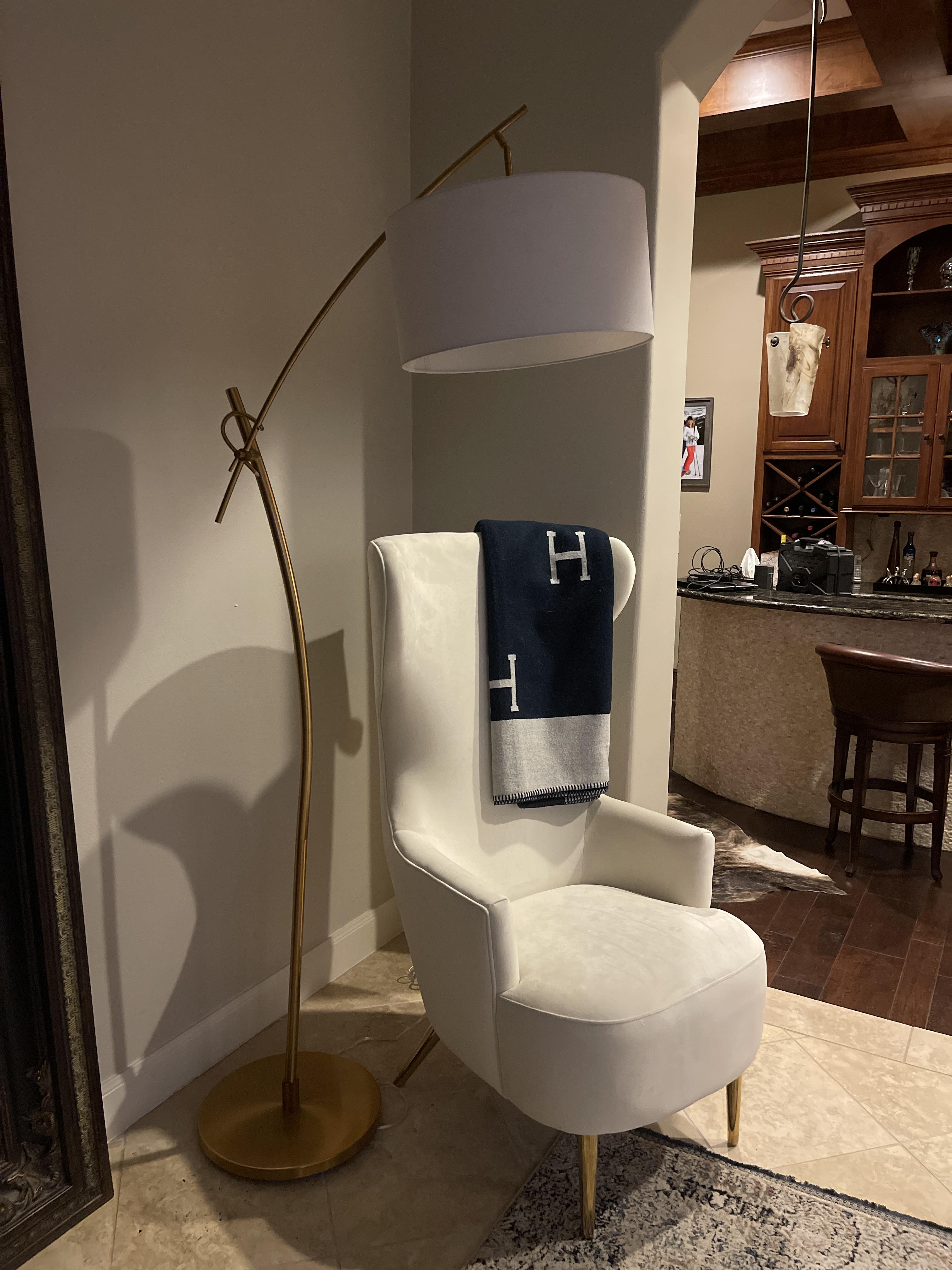 Possini Euro Raymond Warm Gold Adjustable Boom Arc Floor Lamp