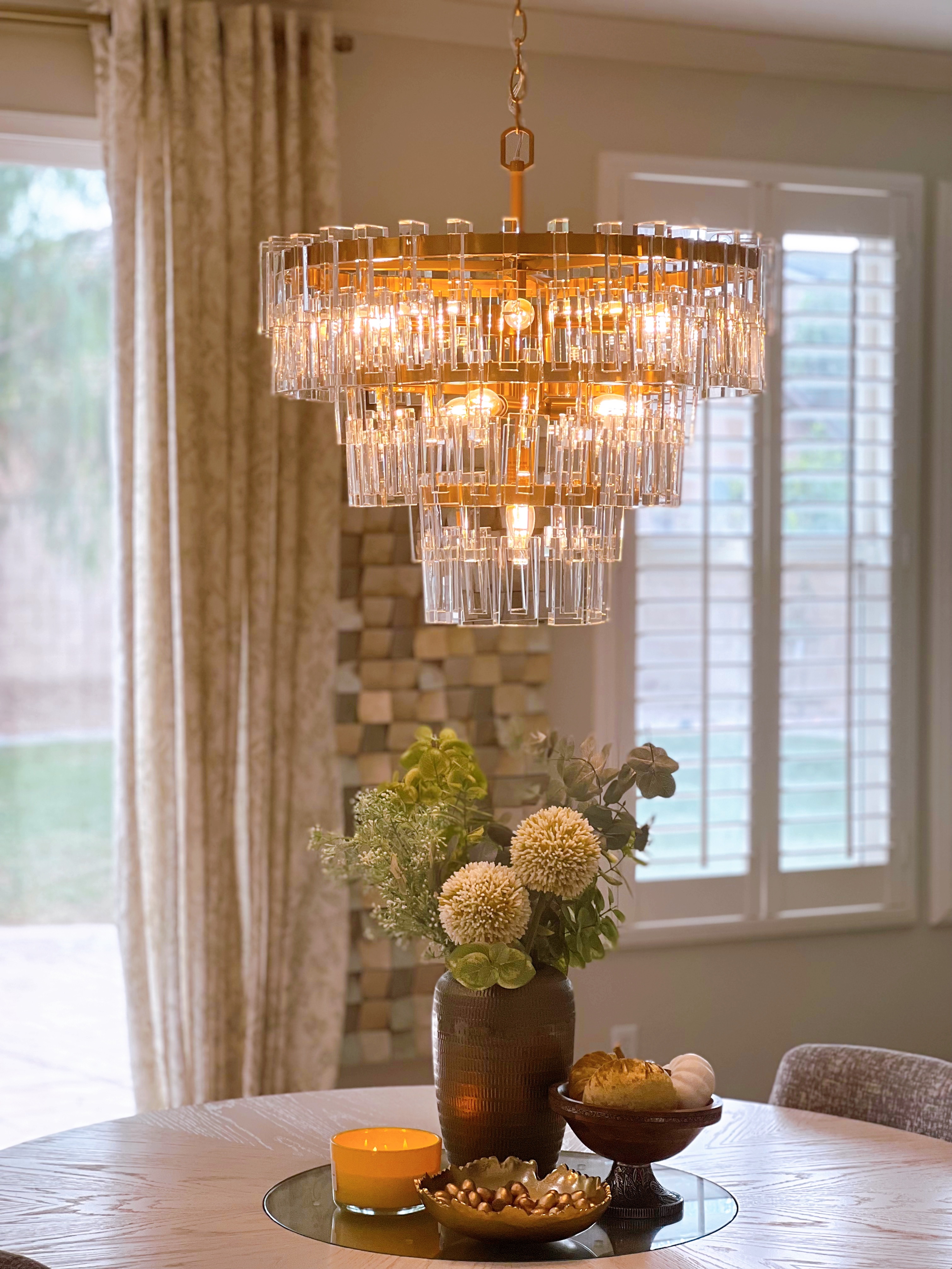Antique Brass Crystal 8-Light Hanging Chandelier - #64T05 | Lamps Plus