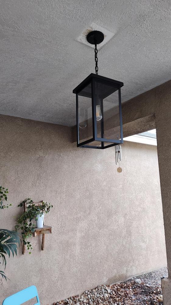 00sOLD モノトーン プラシェード ペンダントランプ ポストモダン ポップ Textured Black Outdoor Porch Hanging Pendant Light - #93N48