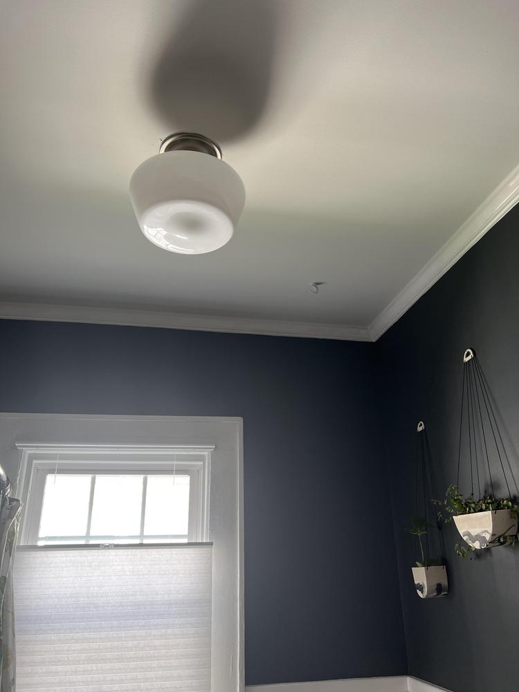 Regency Hill Schoolhouse 12 Wide Bronze White Glass Ceiling Light 2M670 Lamps Plus