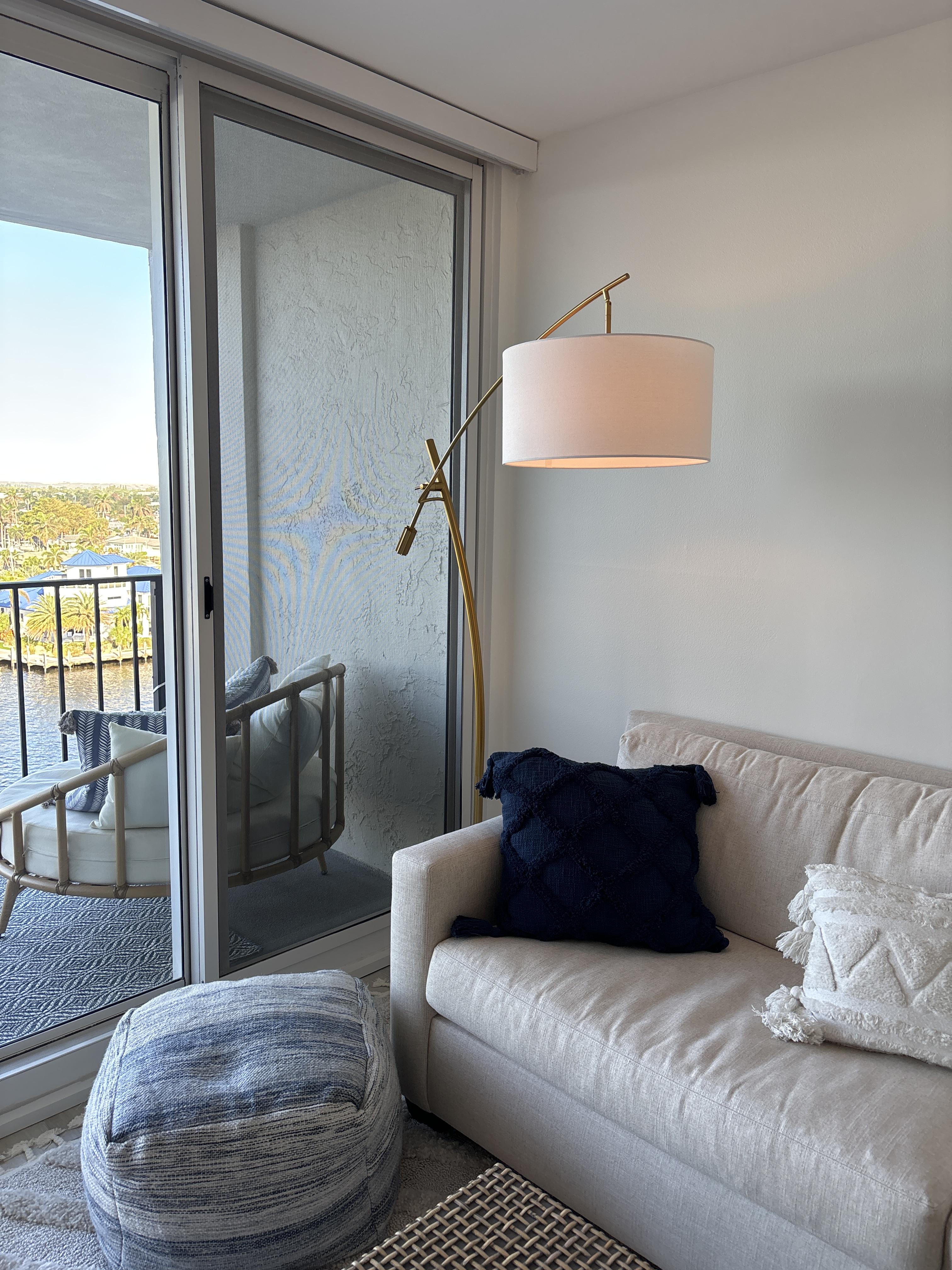 Possini Euro Raymond Warm Gold Adjustable Boom Arc Floor Lamp