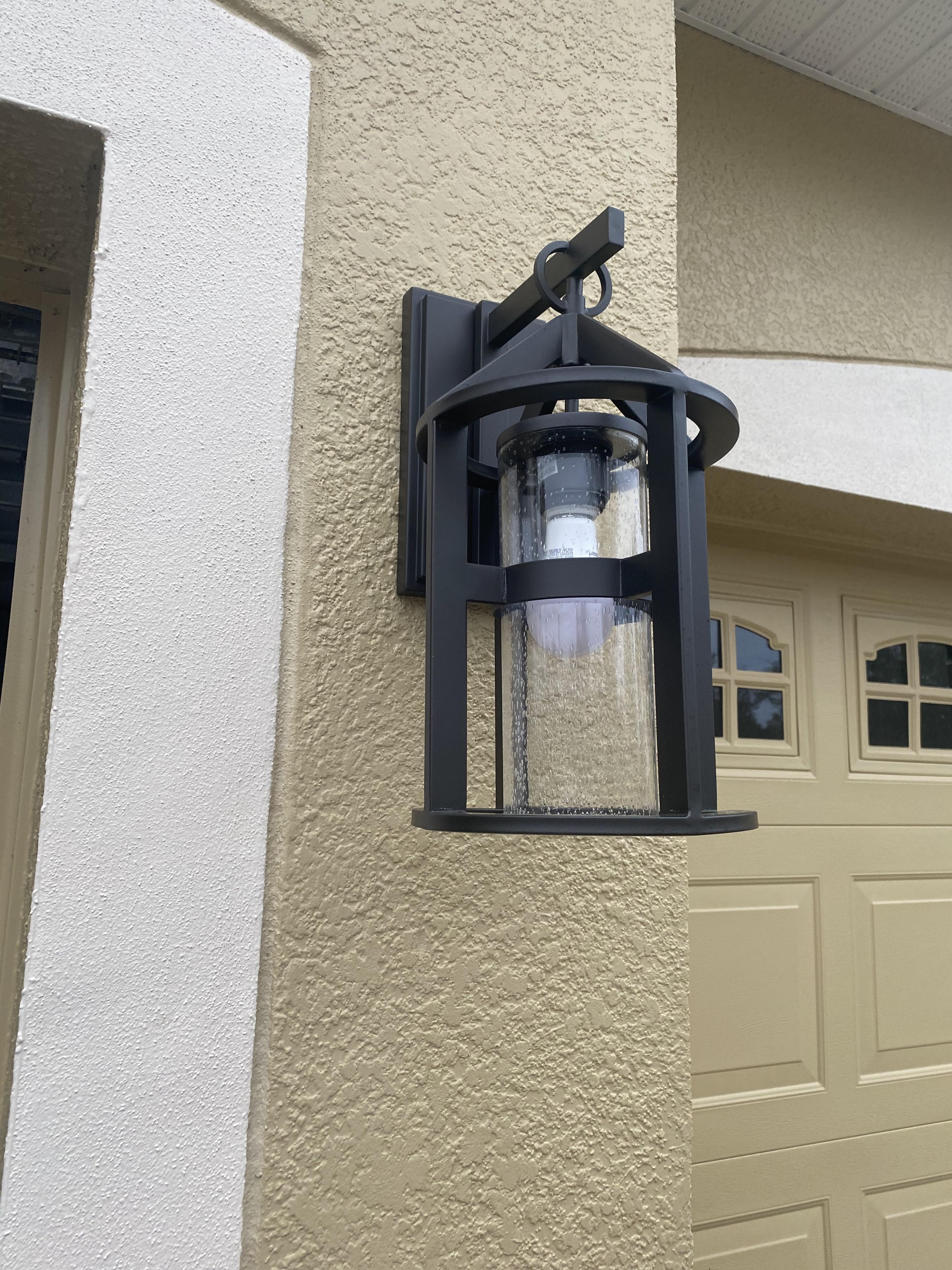 Bronze Textured Glass Outdoor Porch Wall Light - #68D43 | Lamps Plus