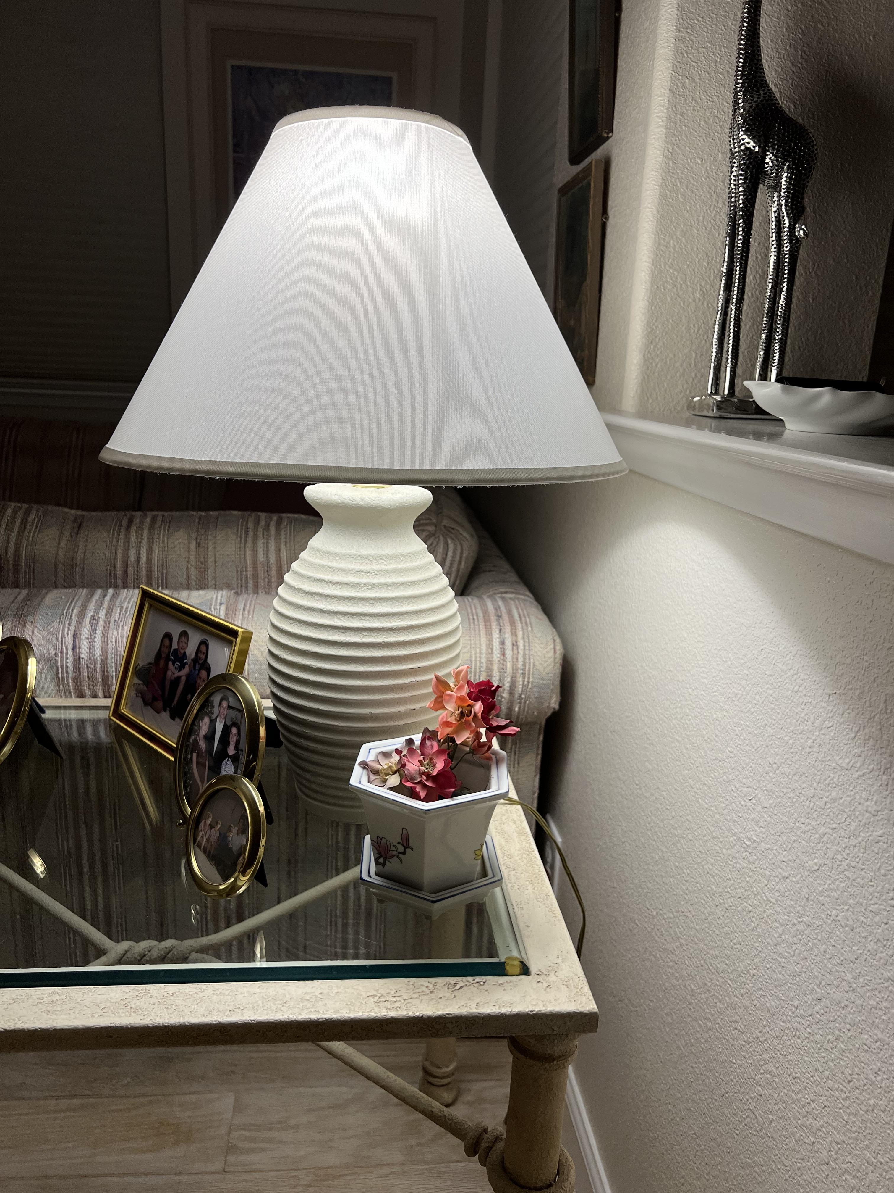 thumbnail image 2 of Plan Lnen Drum Lampshade - Whte - 15\" Top X 15\" Bottom X 10\" Heght 2 of 13